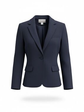 Tailored Navy Single-Button Womens Blazer